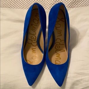 Sam Edelman danna blue suede pumps